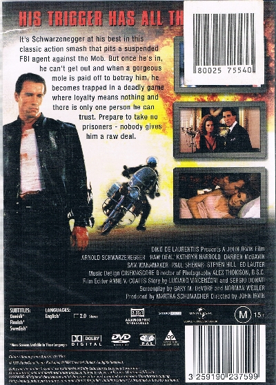 Raw Deal DVD - Arnold Schwarzenegger - Click Image to Close