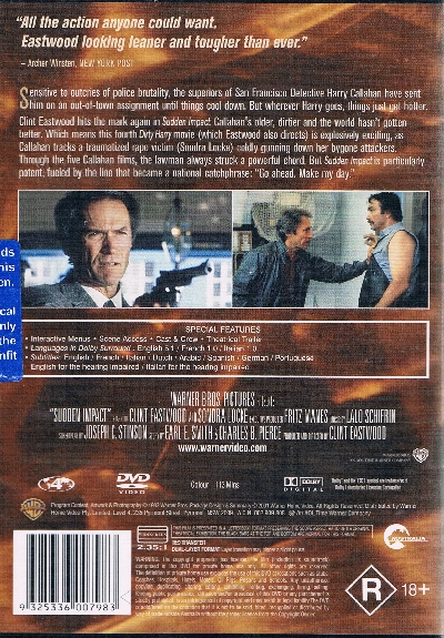 Sudden Impact DVD - Clint Eastwood - Click Image to Close