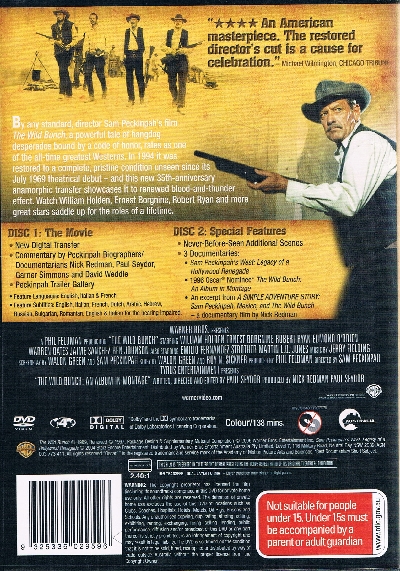 The Wild Bunch DVD - William Holden, Ernest Borgnine and more.. - Click Image to Close