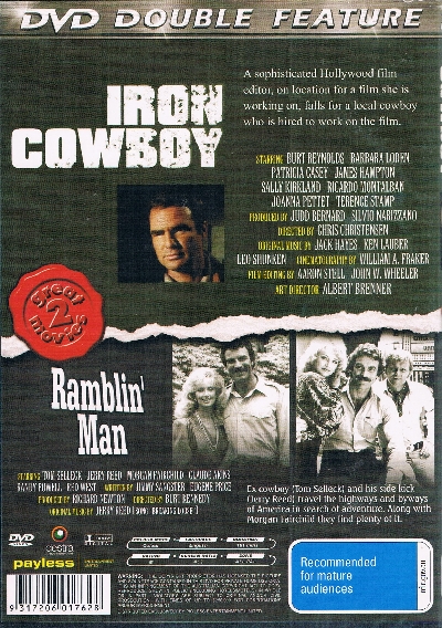 Iron Cowboy & Ramblin Man Double DVD - Burt Reynolds Tom Selleck