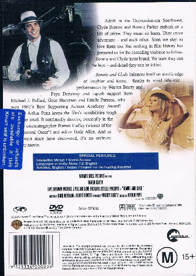 Bonnie & Clyde DVD - Warren Beatty & Faye Dunaway