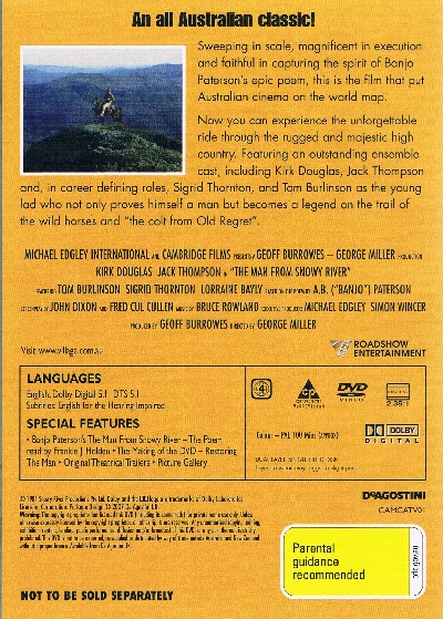 The Man From Snowy River DVD - Jack Thomson and more - Click Image to Close