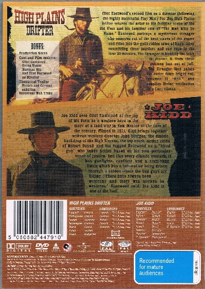 High Plains Drifter & Joe Kid DVD - Clint Eastwood - Click Image to Close