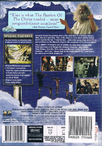 Monty Pythons Life Of Brian DVD - John Cleese and others - Click Image to Close