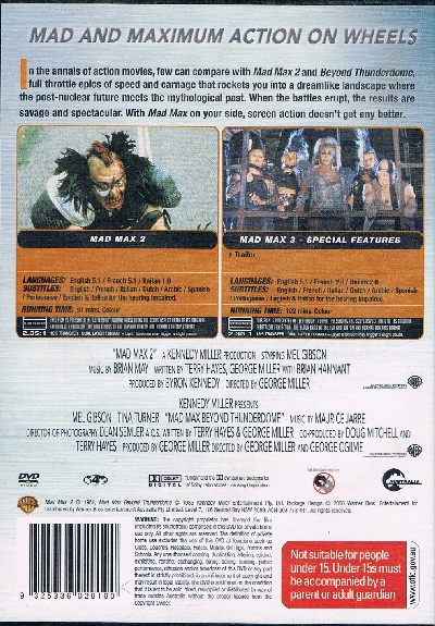 Mad Max 2 & Beyond Thunderdome DVD - Mel Gibson & Tina Turner