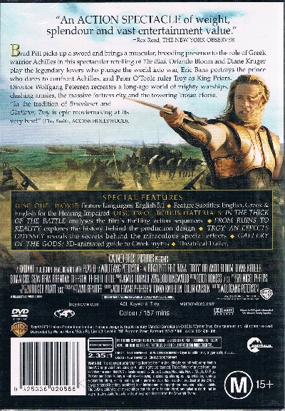 Troy DVD - Brad Pitt - Click Image to Close